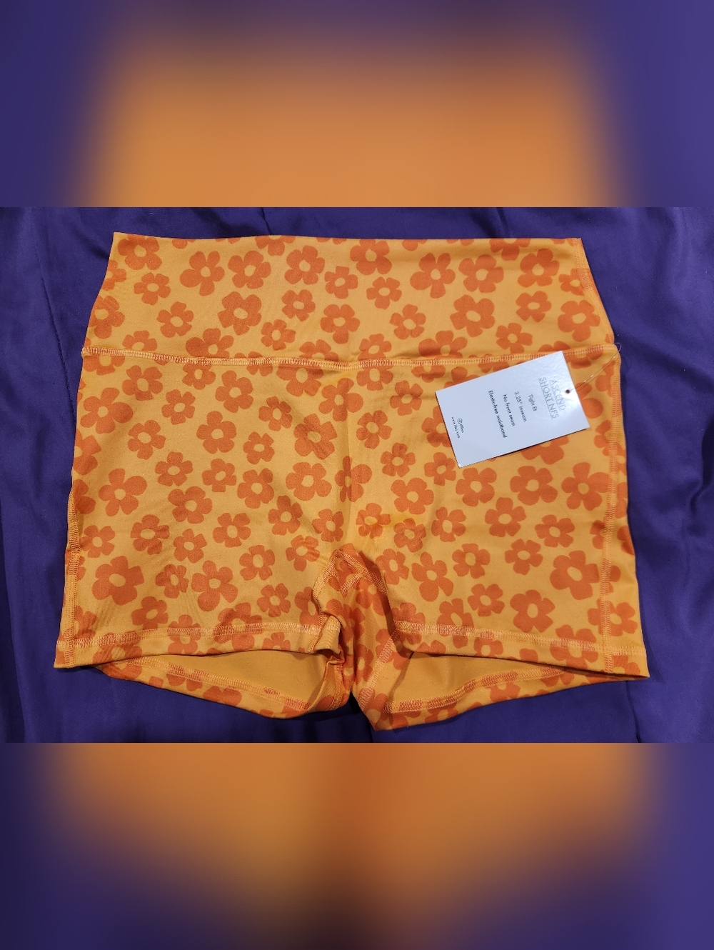 Orange Floral Fleo Shorts XL